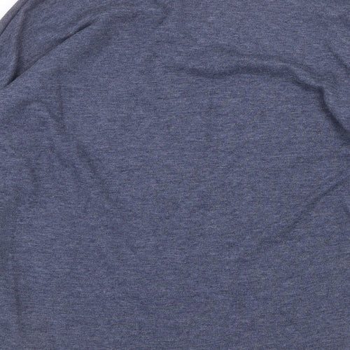 BIG STAR Womens Blue V-Neck Cotton Pullover Jumper Size S