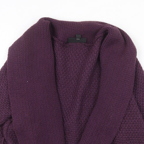 Warehouse Womens Purple V-Neck Acrylic Cardigan Jumper Size 14