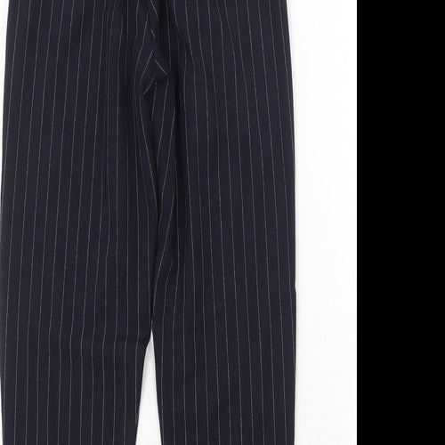 Bershka Womens Black Striped Polyester Carrot Trousers Size XS Regular