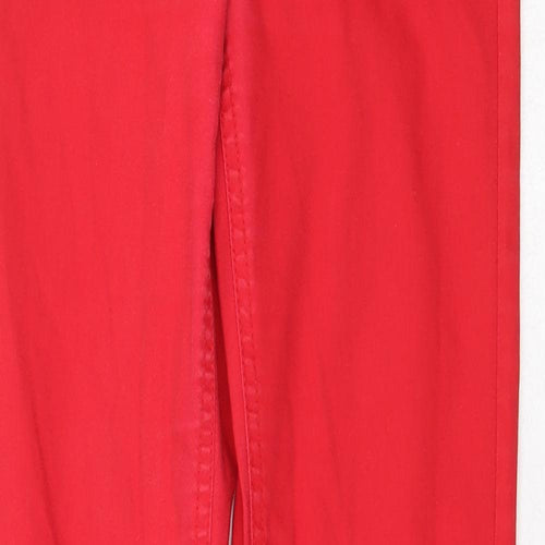 H&M Womens Red Cotton Skinny Jeans Size 28 in Regular Zip