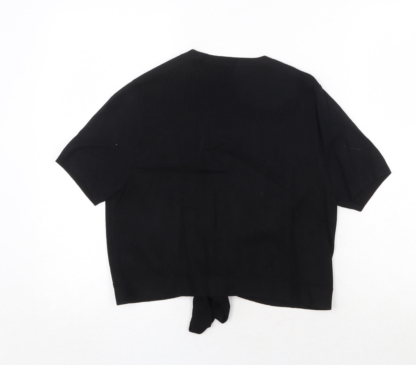 Marks and Spencer Womens Black V-Neck Viscose Cardigan Jumper Size 10