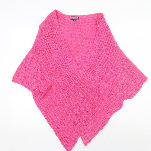 Casamia Womens Pink V-Neck Cotton Cardigan Jumper One Size