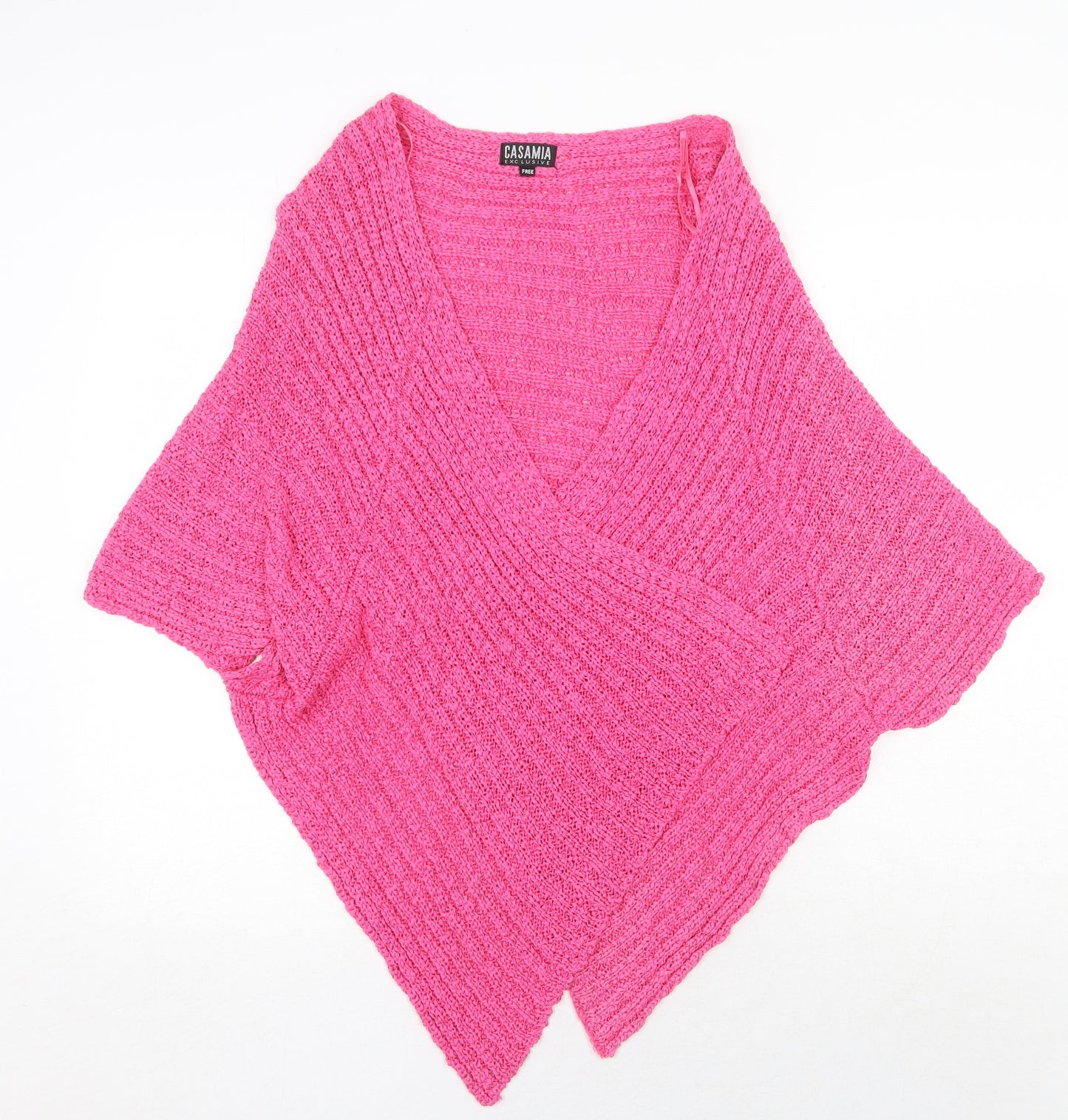 Casamia Womens Pink V-Neck Cotton Cardigan Jumper One Size