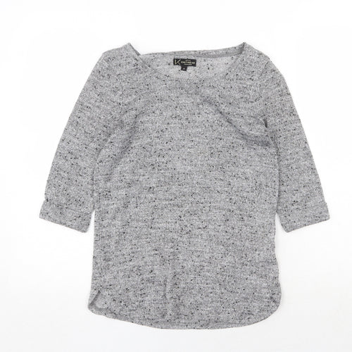 New Look Womens Grey Boat Neck Polyester Pullover Jumper Size 8