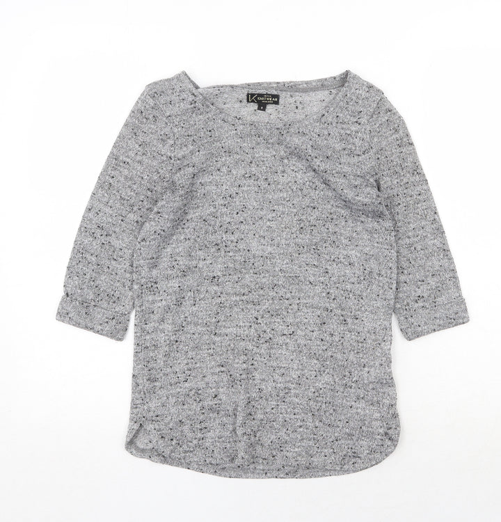 New Look Womens Grey Boat Neck Polyester Pullover Jumper Size 8