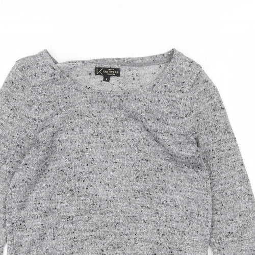 New Look Womens Grey Boat Neck Polyester Pullover Jumper Size 8