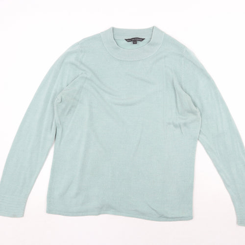 Bonmarché Womens Green Round Neck Acrylic Pullover Jumper Size 14