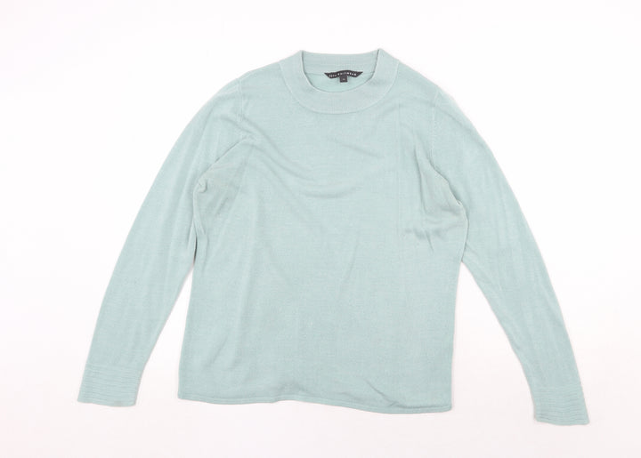 Bonmarché Womens Green Round Neck Acrylic Pullover Jumper Size 14
