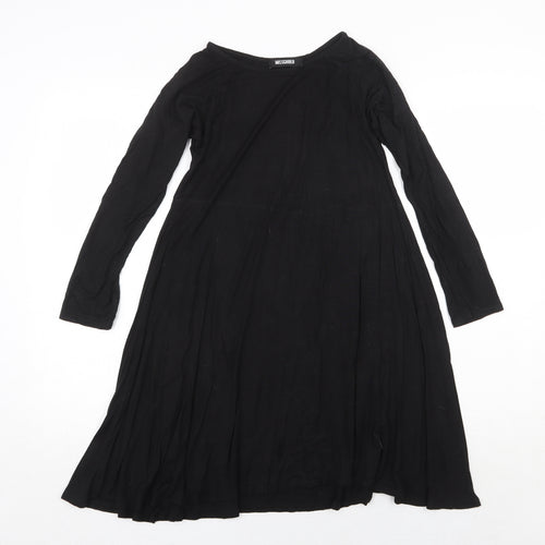 Missguided Womens Black Viscose Trapeze & Swing Size 8 Round Neck Pullover