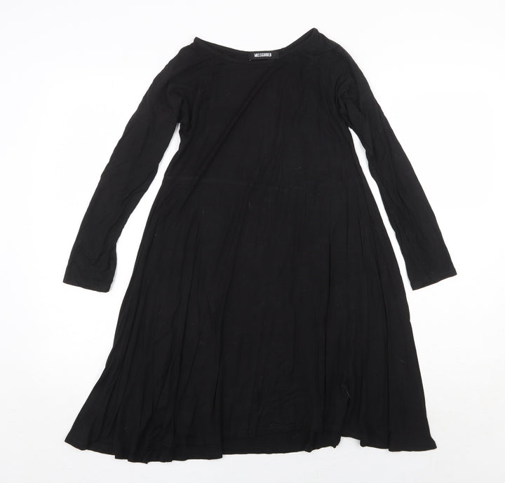 Missguided Womens Black Viscose Trapeze & Swing Size 8 Round Neck Pullover
