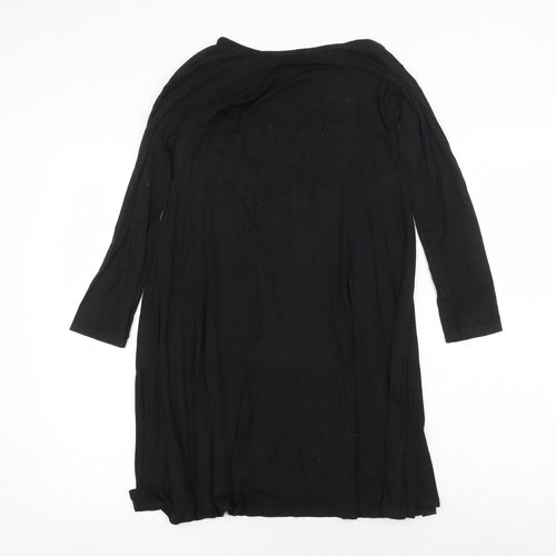 Missguided Womens Black Viscose Trapeze & Swing Size 8 Round Neck Pullover