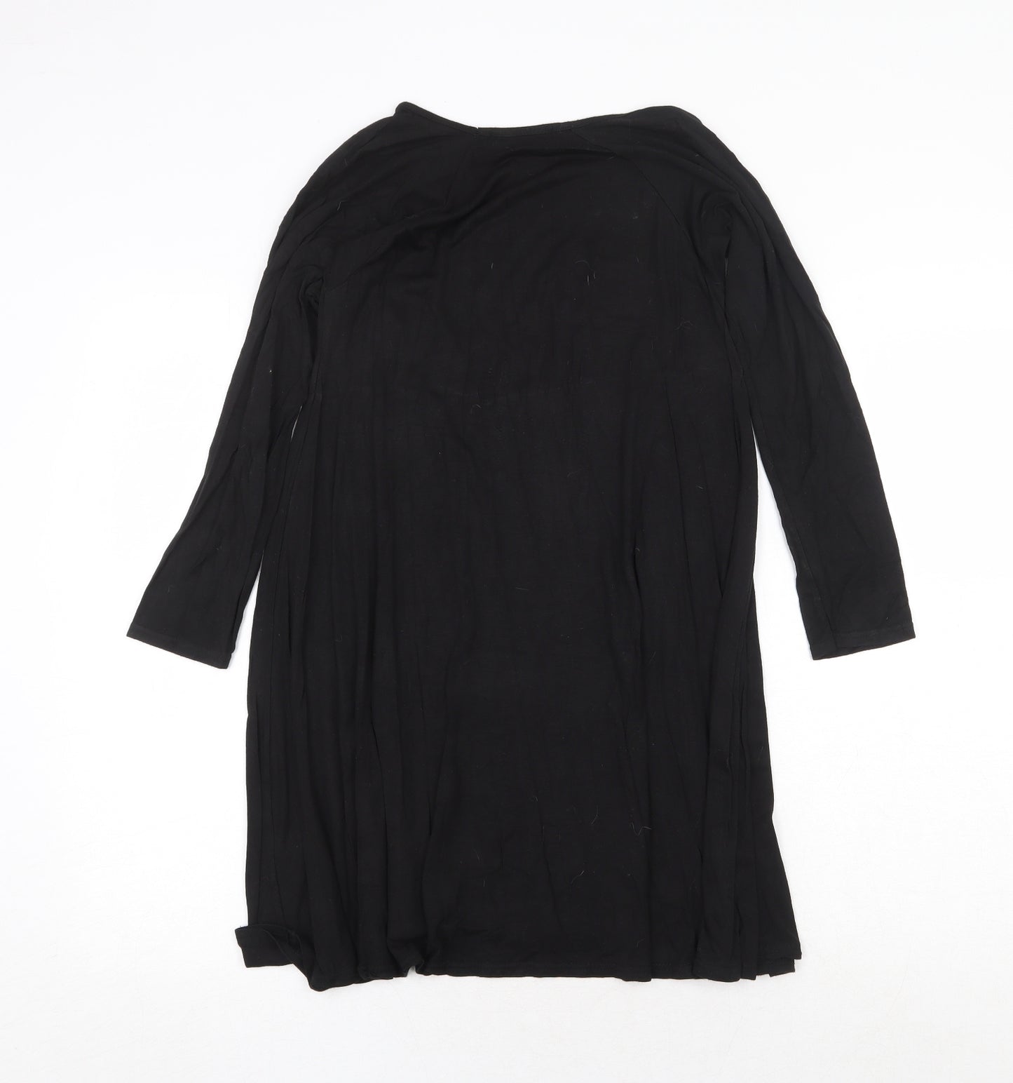 Missguided Womens Black Viscose Trapeze & Swing Size 8 Round Neck Pullover