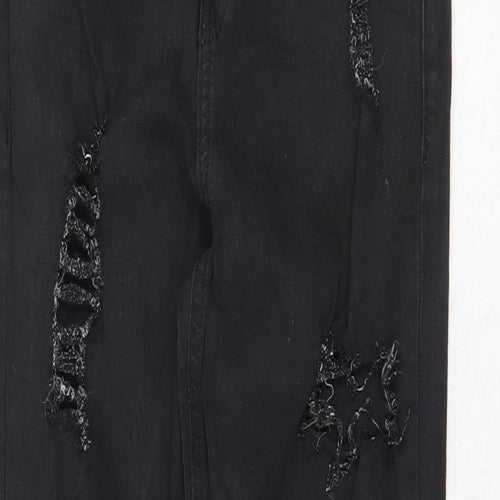 Topshop Womens Black Cotton Skinny Jeans Size 26 in Regular Zip