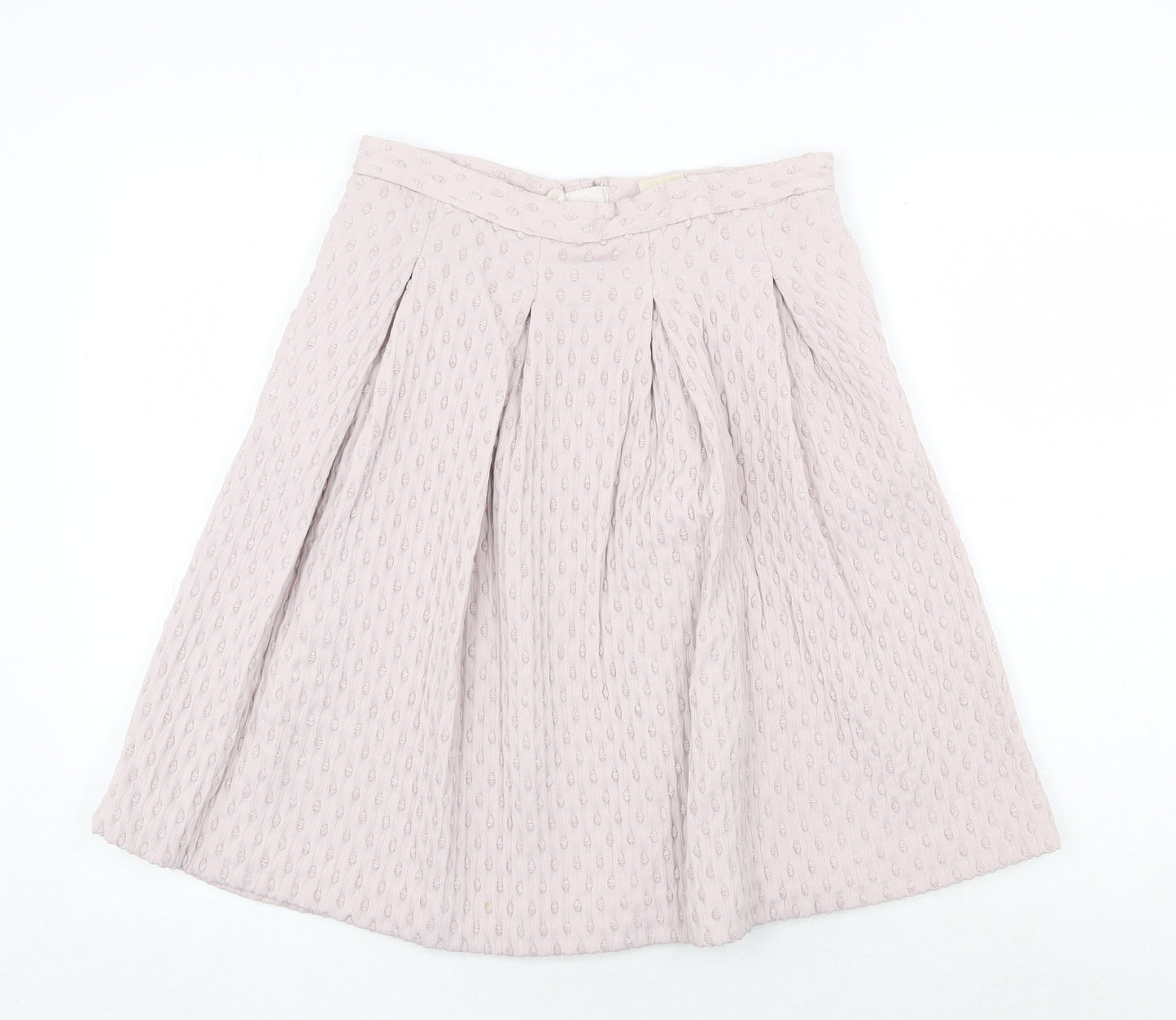 H&M Womens Pink Geometric Viscose Tulip Skirt Size 12 Zip