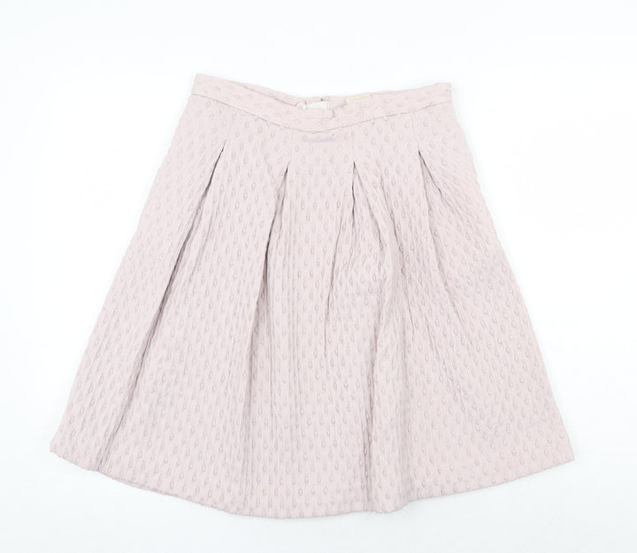 H&M Womens Pink Geometric Viscose Tulip Skirt Size 12 Zip