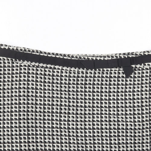 H&M Womens Grey Geometric Acrylic A-Line Skirt Size 8 Zip