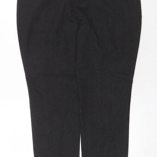BAF Womens Black Polka Dot Polyester Chino Trousers Size 16 Regular Zip