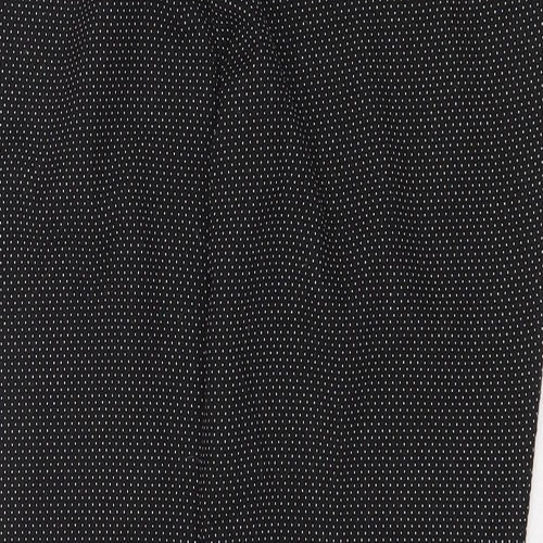BAF Womens Black Polka Dot Polyester Chino Trousers Size 16 Regular Zip