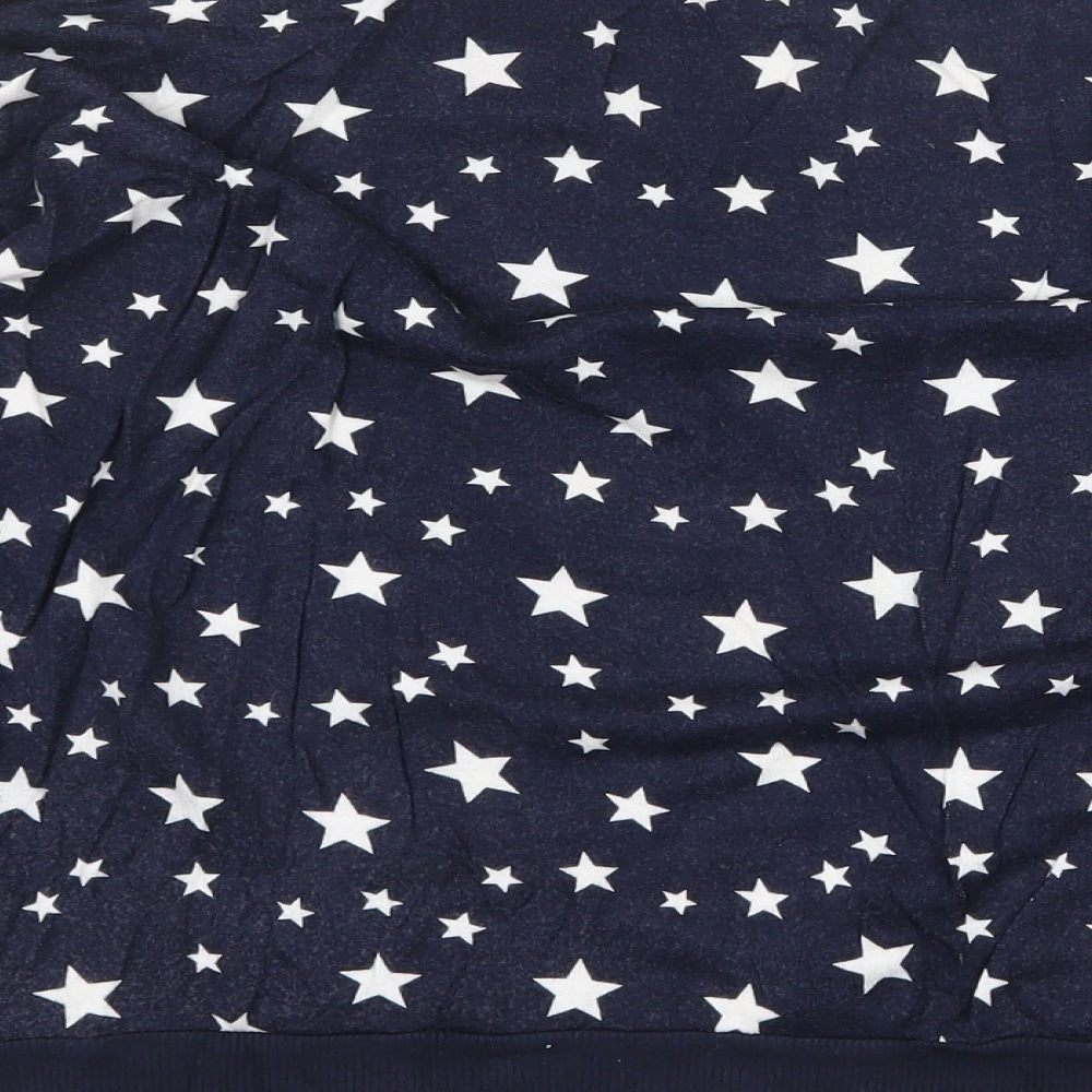 Max Womens Blue Round Neck Geometric Viscose Pullover Jumper Size 18 - Star