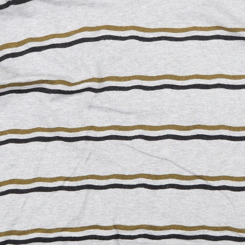FOREVER 21 Womens Grey Striped Viscose Pullover Sweatshirt Size S Pullover