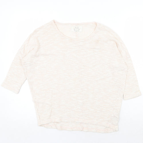 New Look Womens Beige Round Neck Cotton Pullover Jumper Size 8
