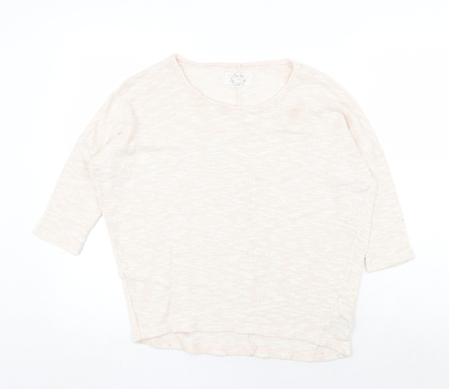 New Look Womens Beige Round Neck Cotton Pullover Jumper Size 8