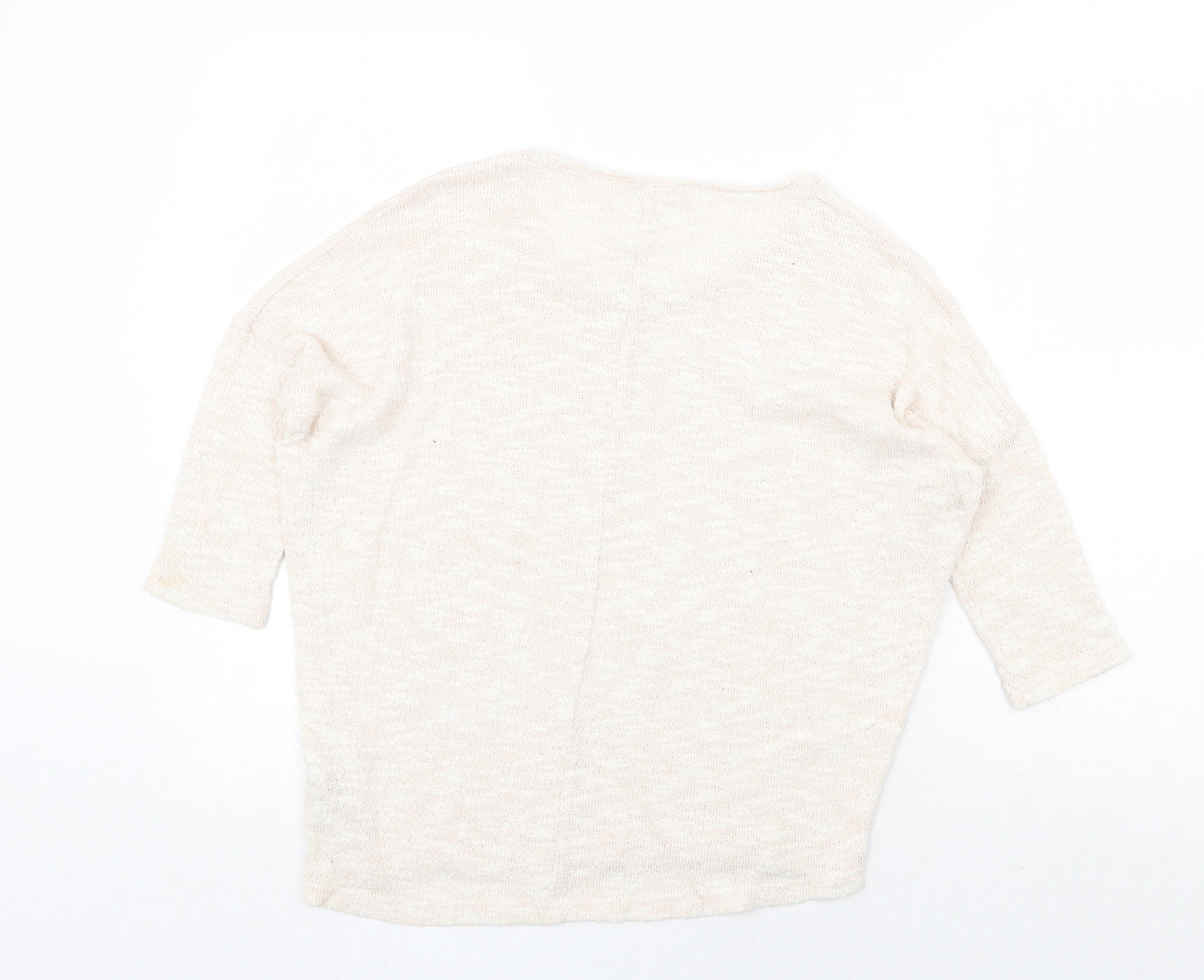 New Look Womens Beige Round Neck Cotton Pullover Jumper Size 8