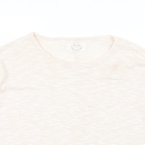 New Look Womens Beige Round Neck Cotton Pullover Jumper Size 8