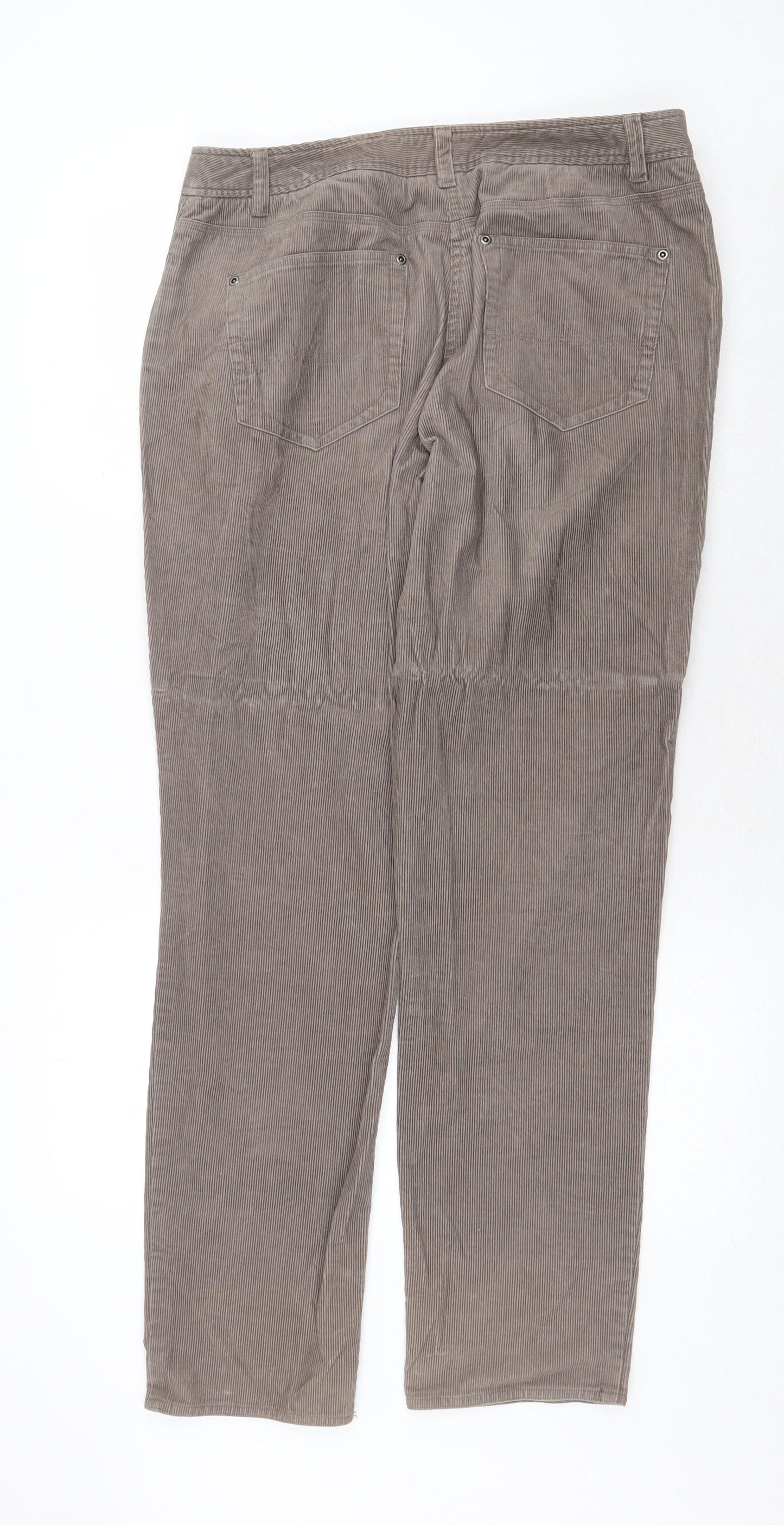 Poetry Mens Brown Cotton Trousers Size 34 in Regular Zip