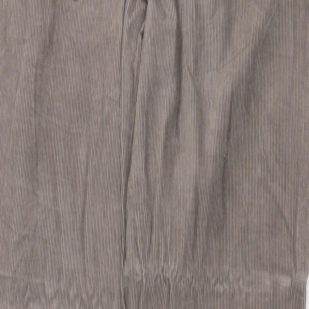 Poetry Mens Brown Cotton Trousers Size 34 in Regular Zip