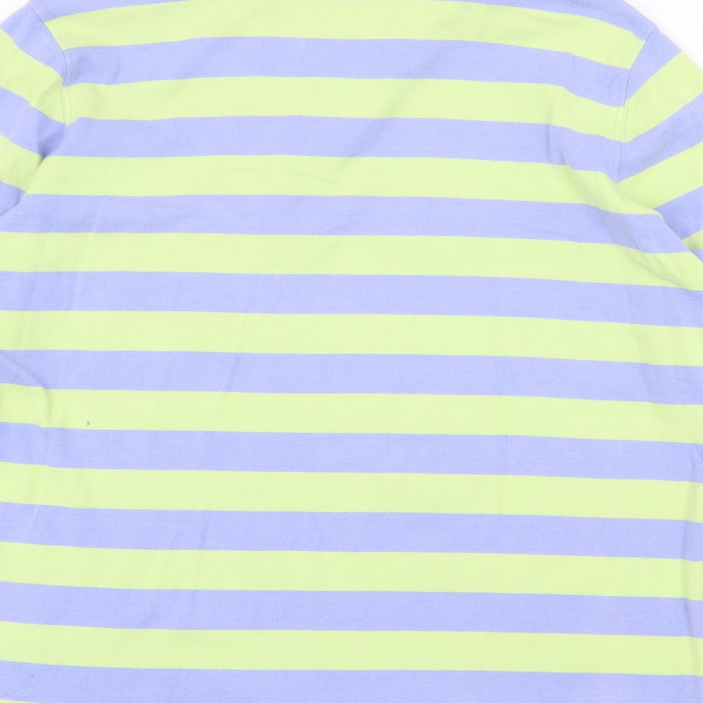 Sport Savvy Womens Multicoloured Striped Cotton Pullover Sweatshirt Size L Zip