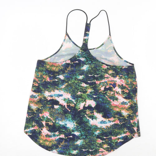 H&M Womens Multicoloured Geometric Polyester Basic Tank Size 6 Round Neck