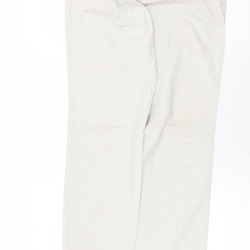 H&M Womens Grey Cotton Trousers Size 8 Regular Zip