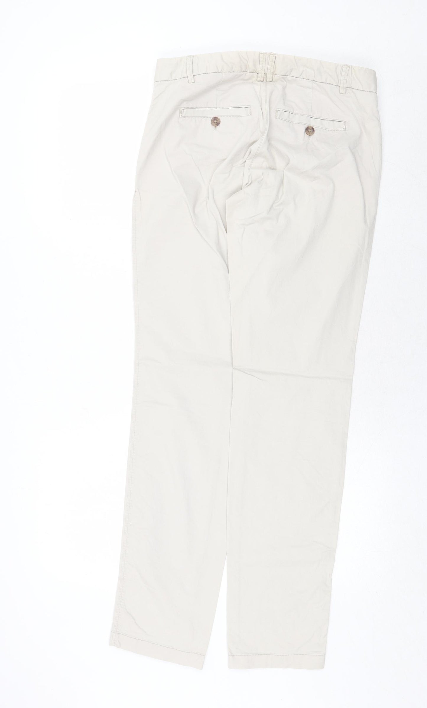 H&M Womens Grey Cotton Trousers Size 8 Regular Zip