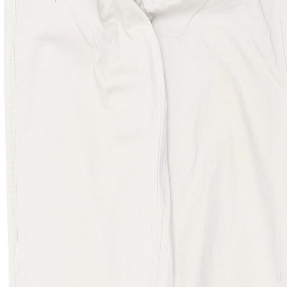 H&M Womens Grey Cotton Trousers Size 8 Regular Zip