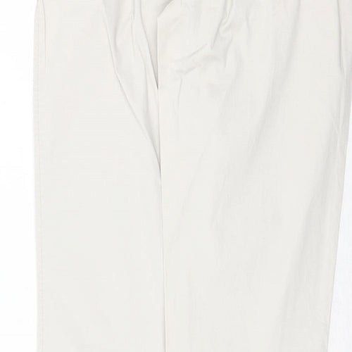 H&M Womens Grey Cotton Trousers Size 8 Regular Zip