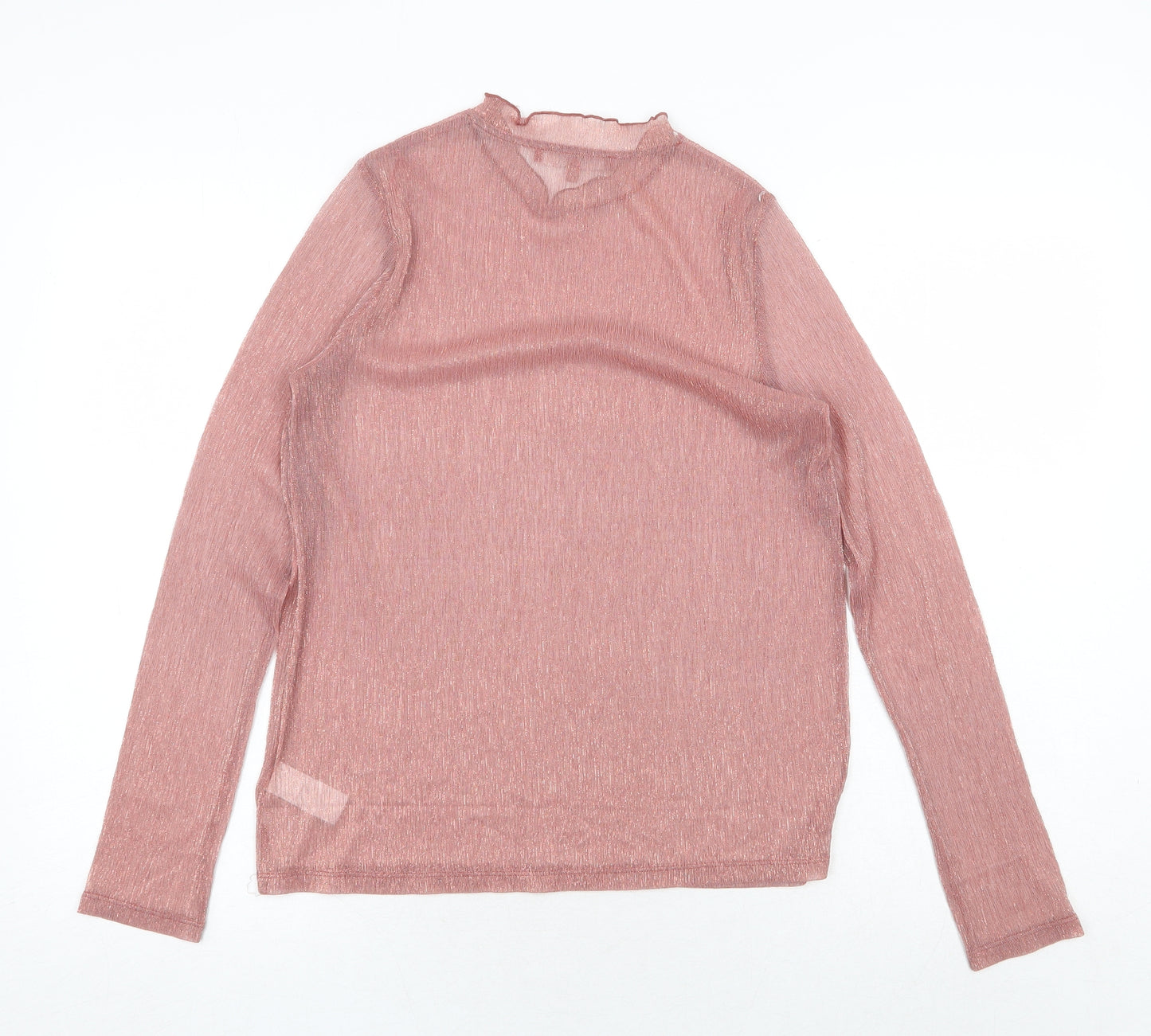 NEXT Womens Pink Polyester Basic T-Shirt Size 6 Round Neck