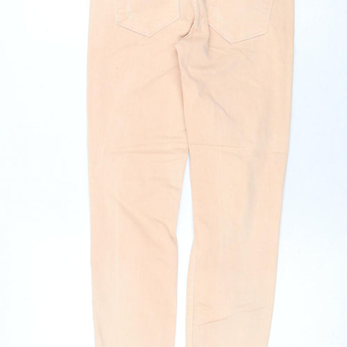 Zara Womens Orange Cotton Skinny Jeans Size 10 Regular Zip