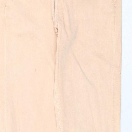 Zara Womens Orange Cotton Skinny Jeans Size 10 Regular Zip