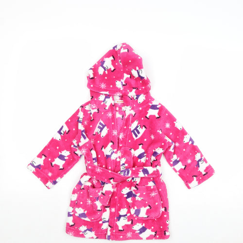 Blue Zoo Girls Pink Geometric Polyester Kimono Gown Size 12-18 Months Tie - Polar Bear