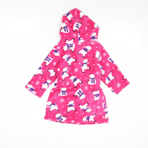 Blue Zoo Girls Pink Geometric Polyester Kimono Gown Size 12-18 Months Tie - Polar Bear