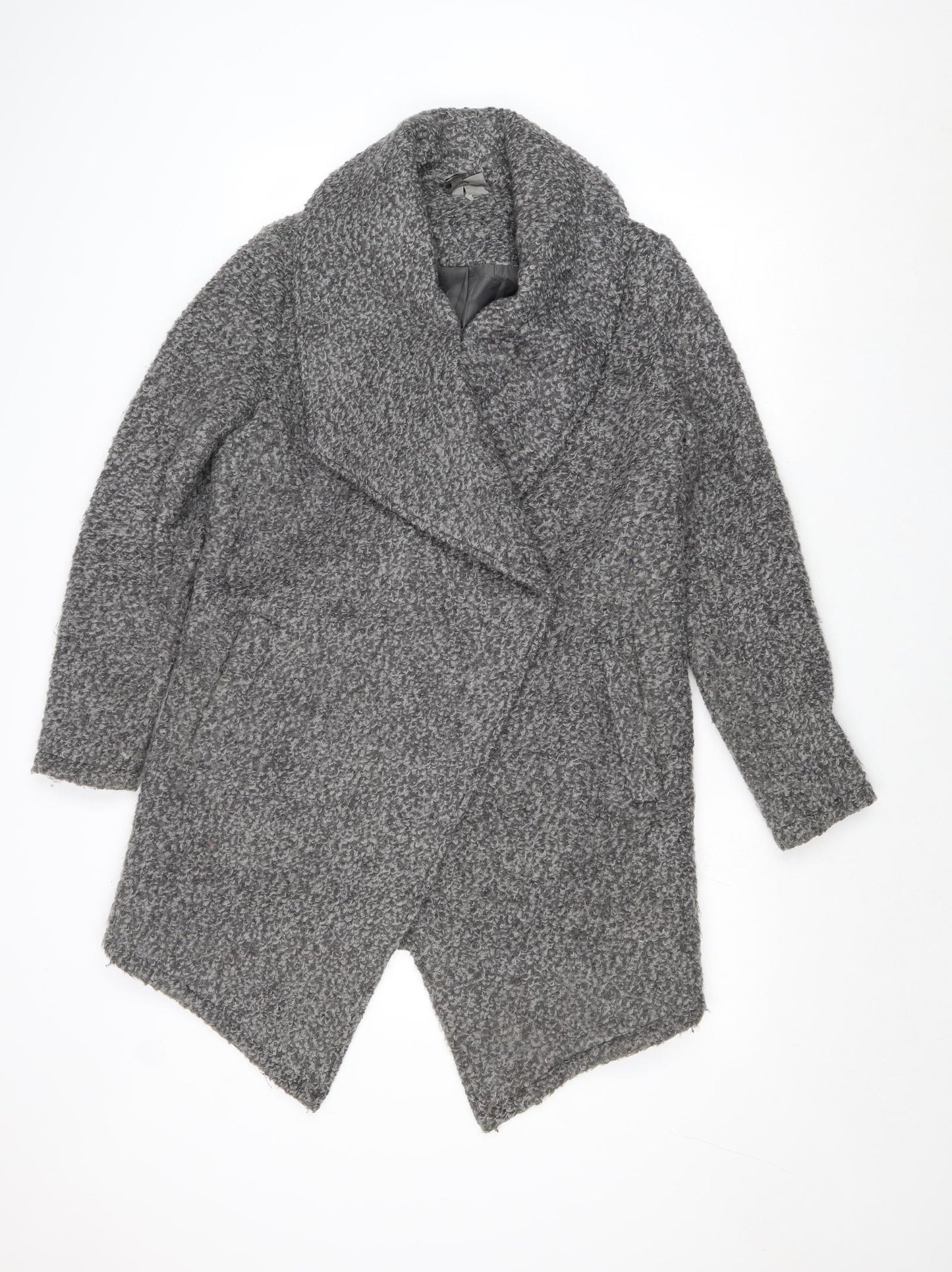 Divided by H&M Womens Grey Overcoat Coat Size 10 Snap