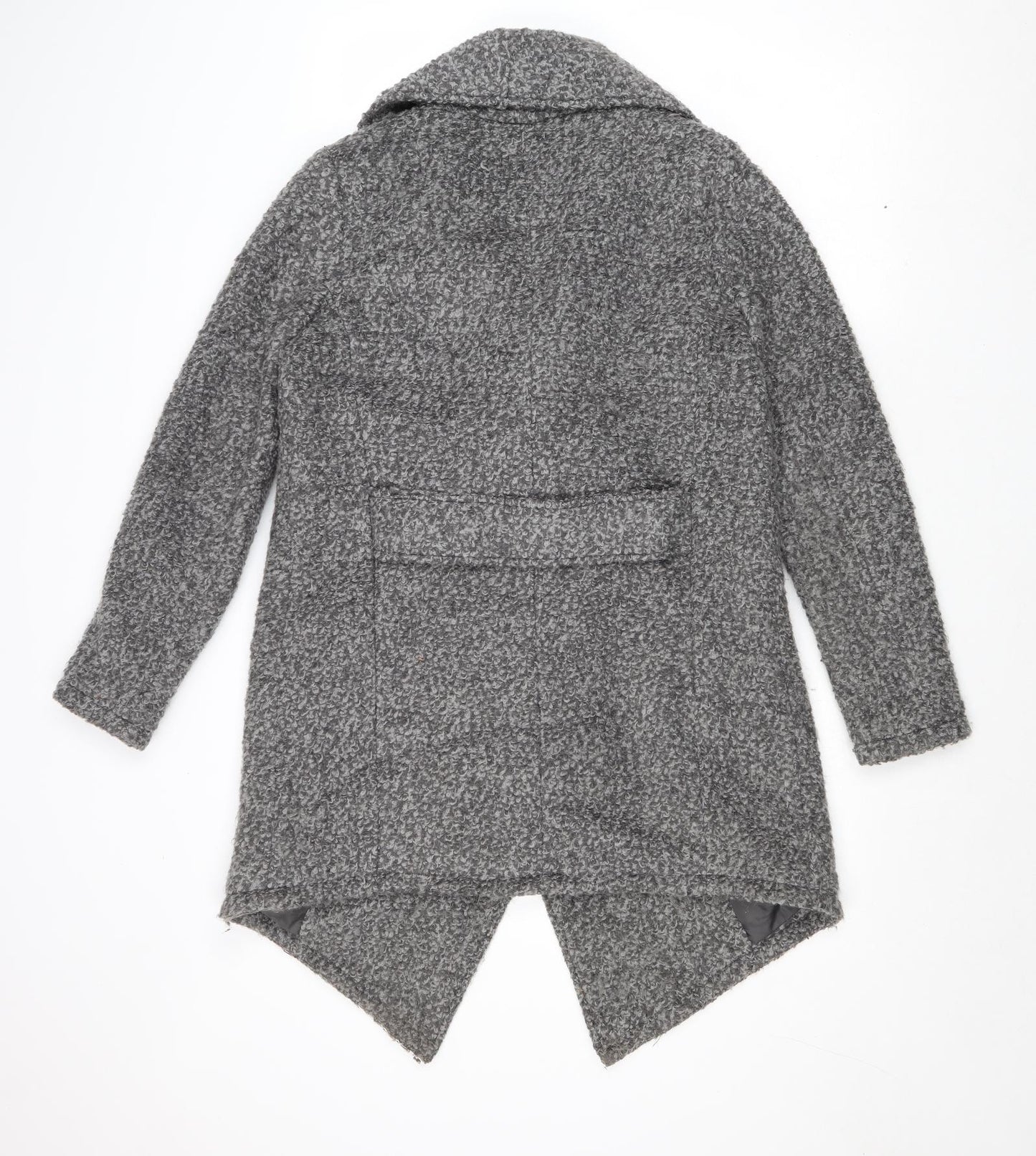 Divided by H&M Womens Grey Overcoat Coat Size 10 Snap