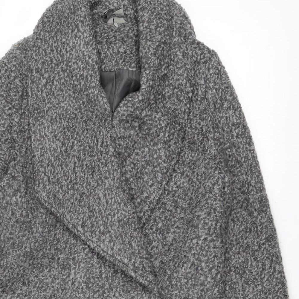 Divided by H&M Womens Grey Overcoat Coat Size 10 Snap