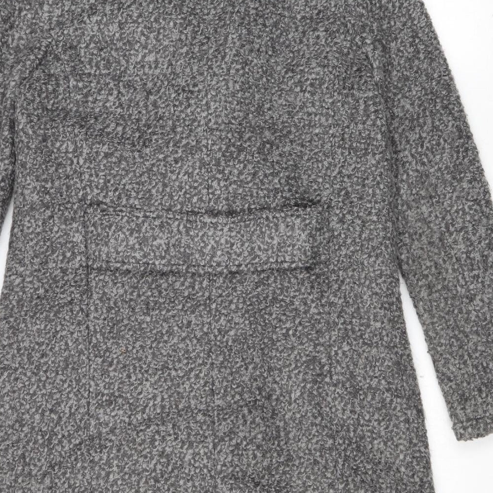 Divided by H&M Womens Grey Overcoat Coat Size 10 Snap