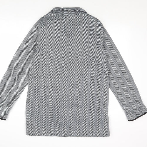 Anne De Lancay Womens Grey Geometric Jacket Size 10 Button