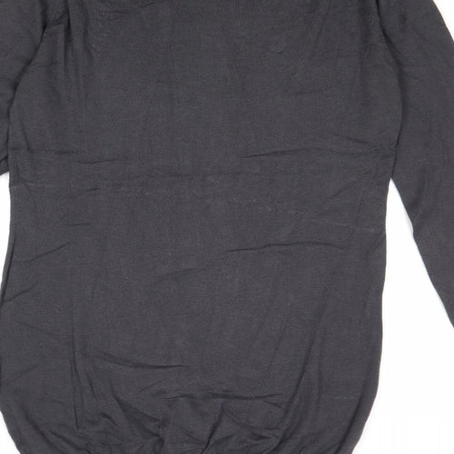 Marks and Spencer Womens Grey Boat Neck Cotton Tunic Jumper Size 12