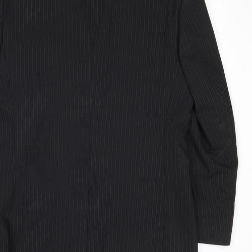 Burton Mens Black Striped Polyester Jacket Suit Jacket Size 40 Regular