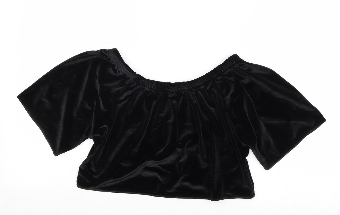 Missguided Womens Black Polyester Cropped Tank Size 6 Round Neck