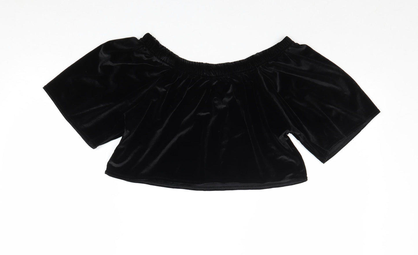 Missguided Womens Black Polyester Cropped Tank Size 6 Round Neck